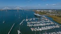 Aerial View Of USS Yorktown CV-10 Aircraft Carrier Royalty Free Stock Photo