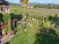 Aerial view of V. Sattui Winery and retail store, St. Helena, Napa Valley, California, USA Royalty Free Stock Photo
