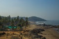 Aerial view of Vagator Beach in North Goa, India Royalty Free Stock Photo
