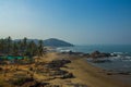 Aerial view of Vagator Beach in North Goa, India Royalty Free Stock Photo