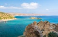 Aerial view on Vai palm beach in Crete island. Day foto. Royalty Free Stock Photo