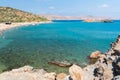 Aerial view on Vai palm beach in Crete island. Day foto Royalty Free Stock Photo