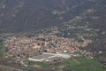 Aerial view of Val di Susa village. Piedmont. Italy. Royalty Free Stock Photo