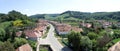 Aerial view of Valea Viilor Saxon village, Transylvania, Romania Royalty Free Stock Photo