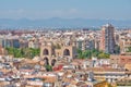 Aerial view of Valencia dominated by Torres de Serranos, Spain Royalty Free Stock Photo