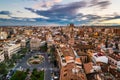 Aerial view of Valencia, Spain at sunset