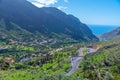 Aerial view of Valle Gran Rey valley at La Gomera, Canary Islands, Spain