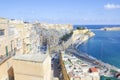 Aerial View on Valletta and Grand Harbour from Barrakka Gardens Royalty Free Stock Photo