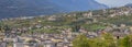 Aerial view of the valley from Chiuro, Valtellina Italy Royalty Free Stock Photo