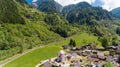Aerial view of Rossa in Switzerland