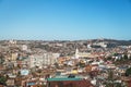 Aerial view of Valparaiso and Las Carmelitas church from Plaza Bismarck at Cerro Carcel Hill - Valparaiso, Chile Royalty Free Stock Photo