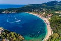 Aerial view of valtos beach in Parga Epirus, Greece, Europe