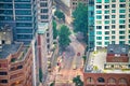 Aerial view of Vancouver streets at night from city tower Royalty Free Stock Photo