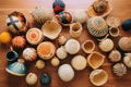 aerial view of various baskets in different stages