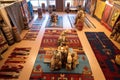 aerial view of various completed navajo rugs Royalty Free Stock Photo