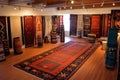 aerial view of various navajo rugs displayed together Royalty Free Stock Photo
