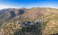 Aerial view of Vathia village at sunset. Vathia, Mani, Laconia, Peloponnese, Greece