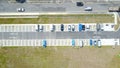 Aerial view of a vehicle parking area Royalty Free Stock Photo