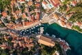 Aerial view of Veli Losinj town in the Adriatic Sea in Croatia Royalty Free Stock Photo