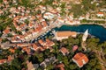 Aerial view of Veli Losinj town in the Adriatic Sea in Croatia Royalty Free Stock Photo