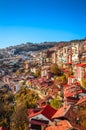 Aerial view of Veliko Tarnovo in a beautiful autumn day, Bulgaria