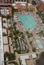 Aerial view on Venetian hotel roof placed swimming pool