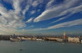 Aerial View of Venice from bell tower of church St. Giorgio Royalty Free Stock Photo