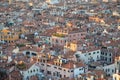 Aerial view of Venice rooftops before sunset, Italy Royalty Free Stock Photo