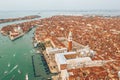 Aerial view of Venice with the St Mark Square Royalty Free Stock Photo