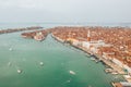 Aerial view of Venice with the St Mark Square during the daytime Royalty Free Stock Photo