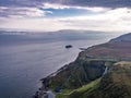 Aerial view of the very steep sea cliffs at Bearreraig Bay - Isle of Skye , Scotland Royalty Free Stock Photo
