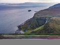 Aerial view of the very steep sea cliffs at Bearreraig Bay - Isle of Skye , Scotland Royalty Free Stock Photo