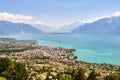 View of Vevey city, canton of Vaud, Switzerland