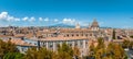 Aerial view on via Etnea in Catania. Dome of Catania and the main street Royalty Free Stock Photo