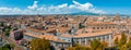 Aerial view on via Etnea in Catania. Dome of Catania and the main street with the background Royalty Free Stock Photo