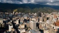 Aerial view of Caracas city skyline in Venezuela