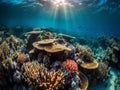 Aerial View of Vibrant Coral Reef