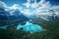 Aerial view of the vibrant landscapes of Banff