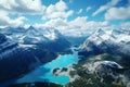 Aerial view of the vibrant landscapes of Banff