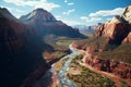 Aerial view of the vibrant landscapes of Zion