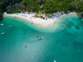 Aerial view of vibrant Tortuga Island, Puntarenas, Costa Rica Royalty Free Stock Photo
