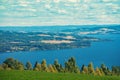 Aerial view of of the vicinities of the city Gjovik, Norway Royalty Free Stock Photo