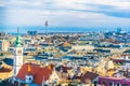 Aerial view of Vienna with belvedere palace and the arsenal tower from the stephansdom cathedral....IMAGE Royalty Free Stock Photo