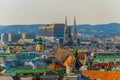 Aerial view of vienna including the Votivkirche church and the Kahlenberg hill.Aerial view of vienna including the Royalty Free Stock Photo