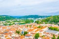 Aerial view of Vienne including Gallo-Roman museum and ruin of a medieval castle, France Royalty Free Stock Photo