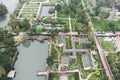 Aerial view of Vietnam ancient Tu Duc royal tomb and Gardens Of Tu Duc Emperor near Hue, Vietnam Royalty Free Stock Photo