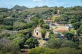 Aerial view of Vila dos Remedios and Nossa Senhora dos Remedios Church - Fernando de Noronha, Pernambuco, Brazil