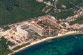 Aerial view of the Villa del Palmar Cancun Luxury Beach Resort & Spa, The Garza Blanca Cancun, the hotel mousai Royalty Free Stock Photo