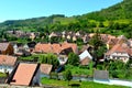 Aerial view of the village Biertan, Transylvania