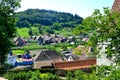 Aerial view of the village Biertan, Transylvania